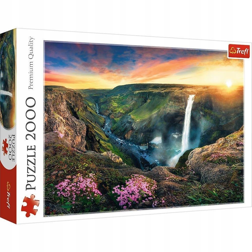 Puzzle 2000 Wodospad Haifoss, Islandia Trefl-Zdjęcie-0