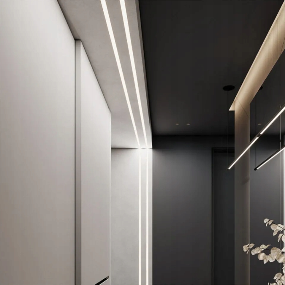 PROFIL Aluminiowy LED Anodowany Szeroki Płyt GK XL 1m + Klosz i Zaślepki Stan opakowania oryginalne