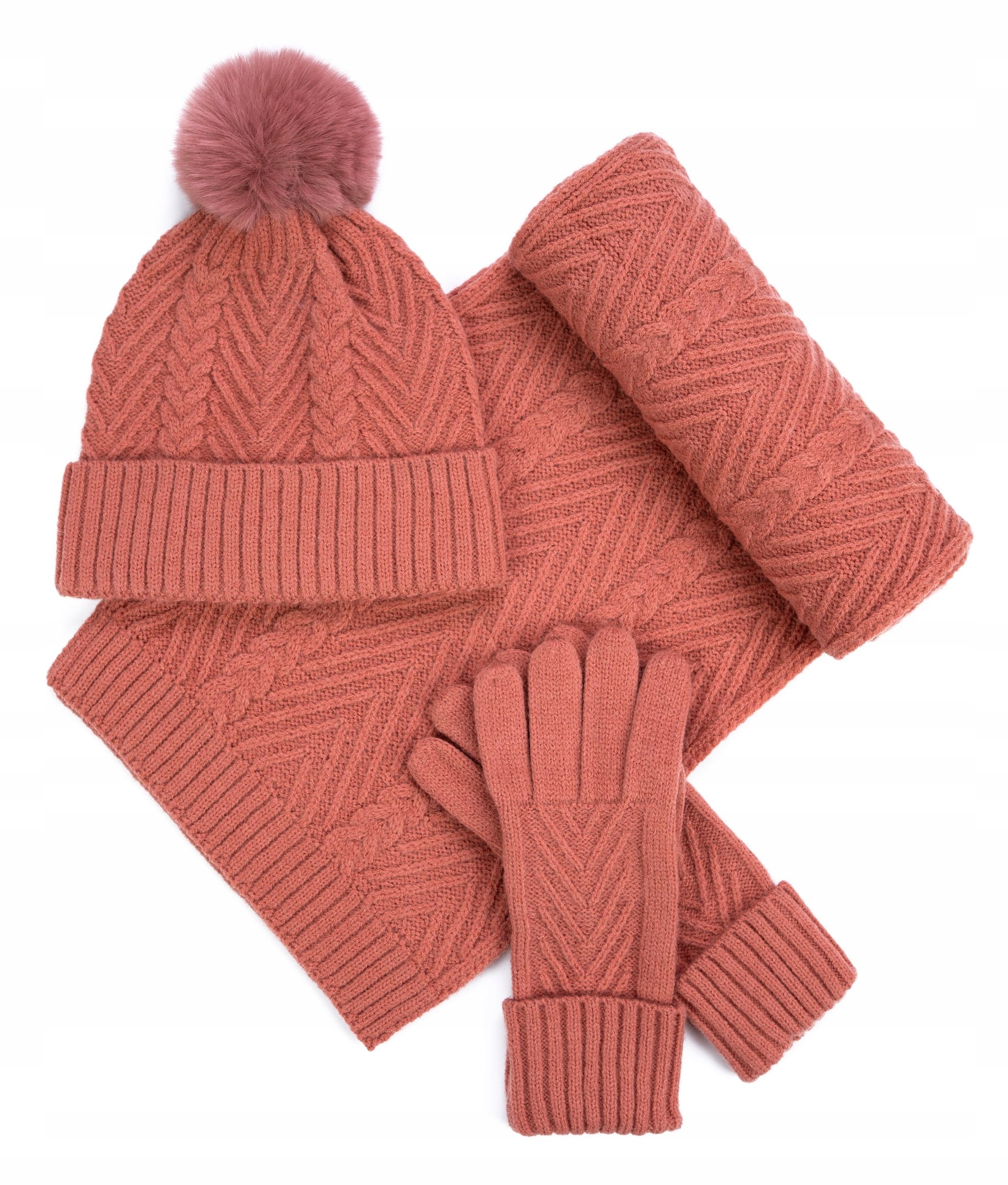 Dámský zimní komplet Mládežnická Čepice Šátek Rukavice Teplá sada