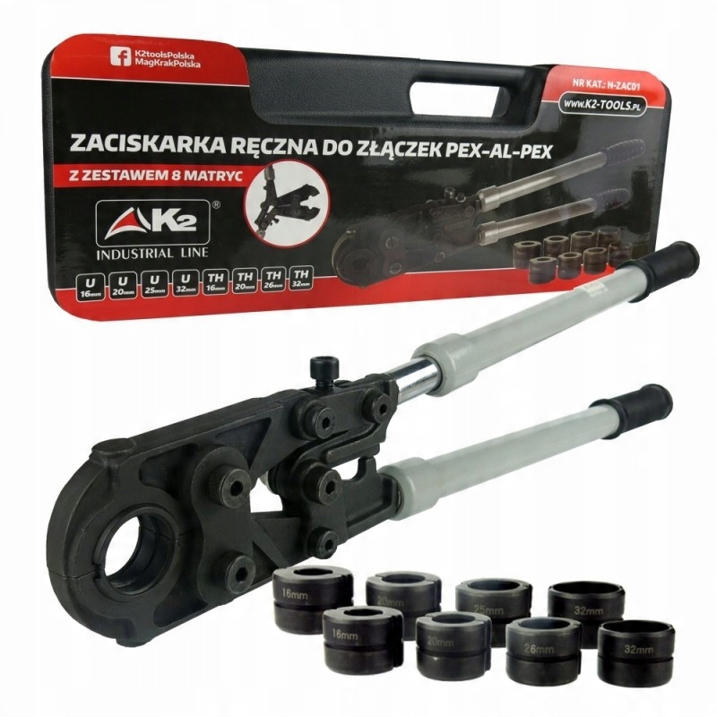 

Zaciskarka ręczna do złączek Pex-al-pex + 8 matryc