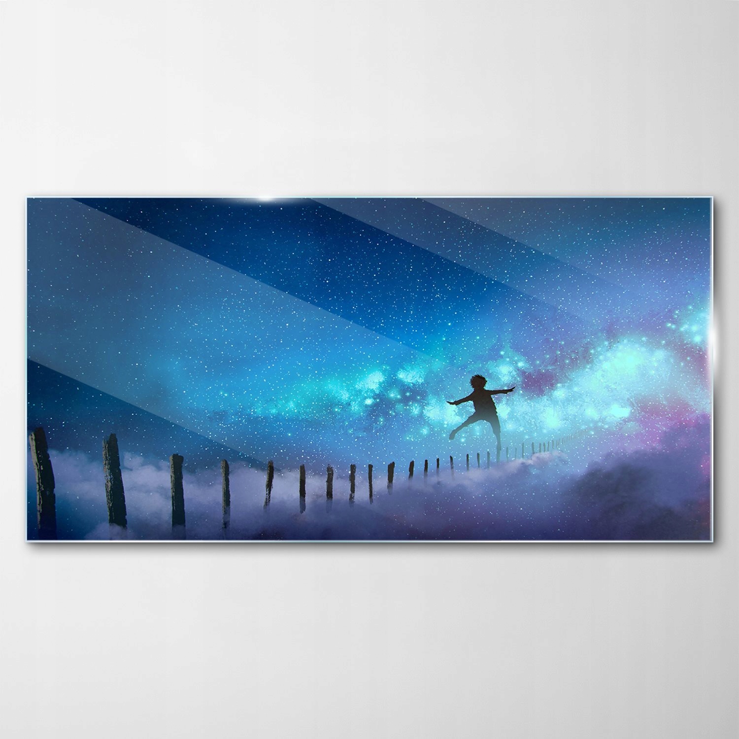 Sklenený obraz Dekor Art Chlapec Drevo 140x70