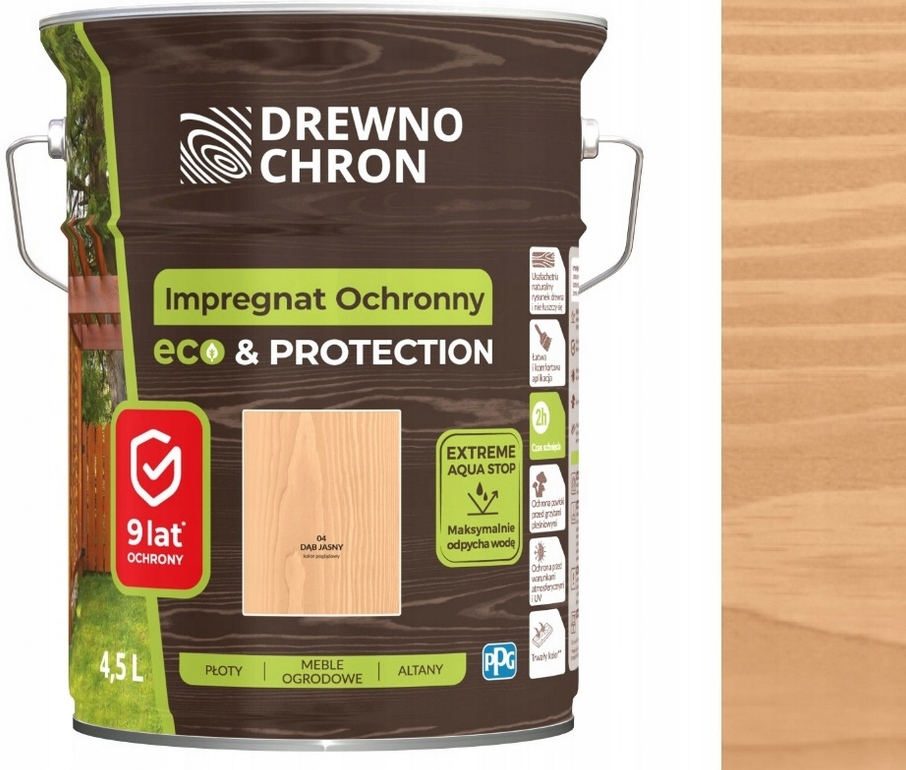 Drewnochron Impregnat do drewna Eco&protection 4.5L Dąb Jasny