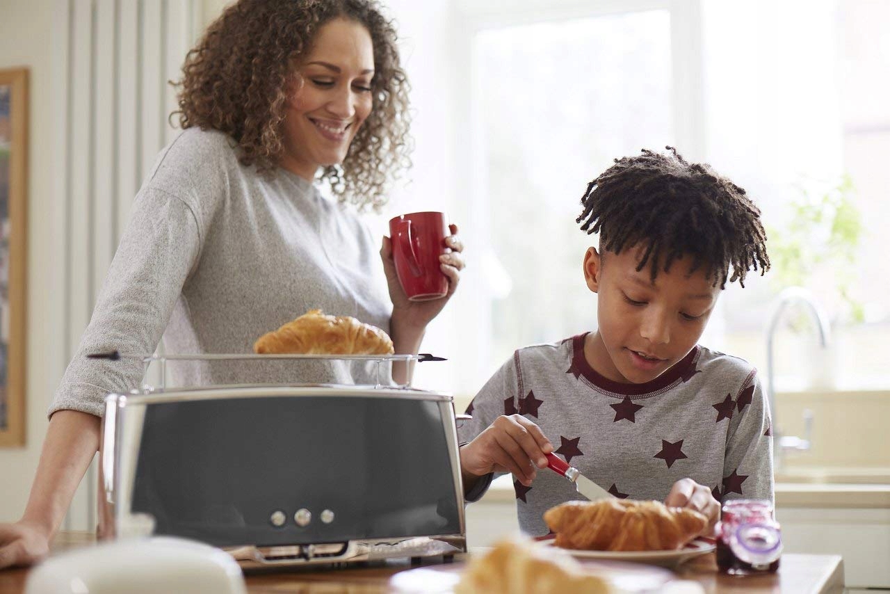 RUSSELL HOBBS Toster Długi Na 2 Kromki Szeroki Slot Stal Nierdzewna Szary — miniatura 9