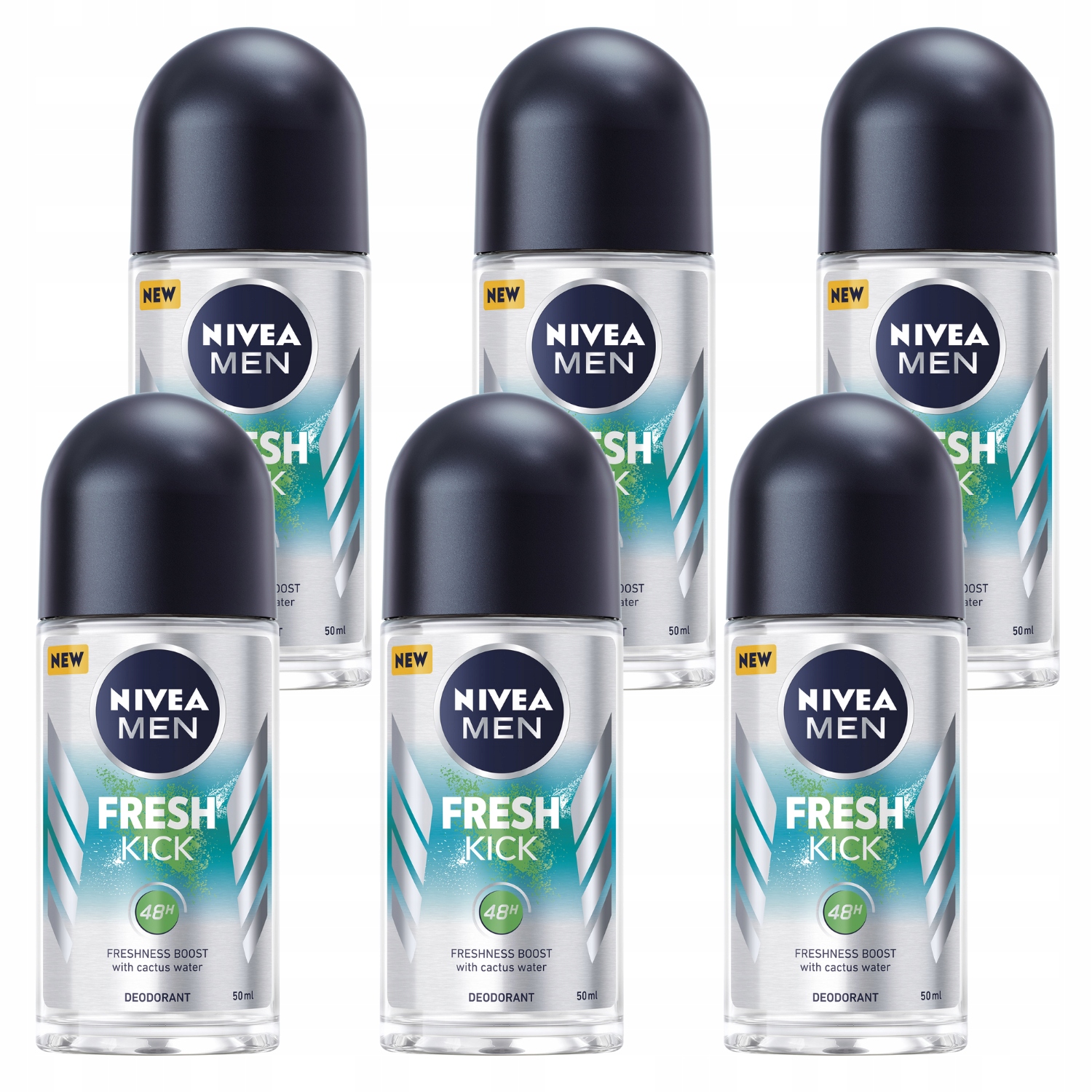 Nivea Men Fresh Kick Antiperspirant pro muže v kuličce 72h 50 ml x 6 kusů