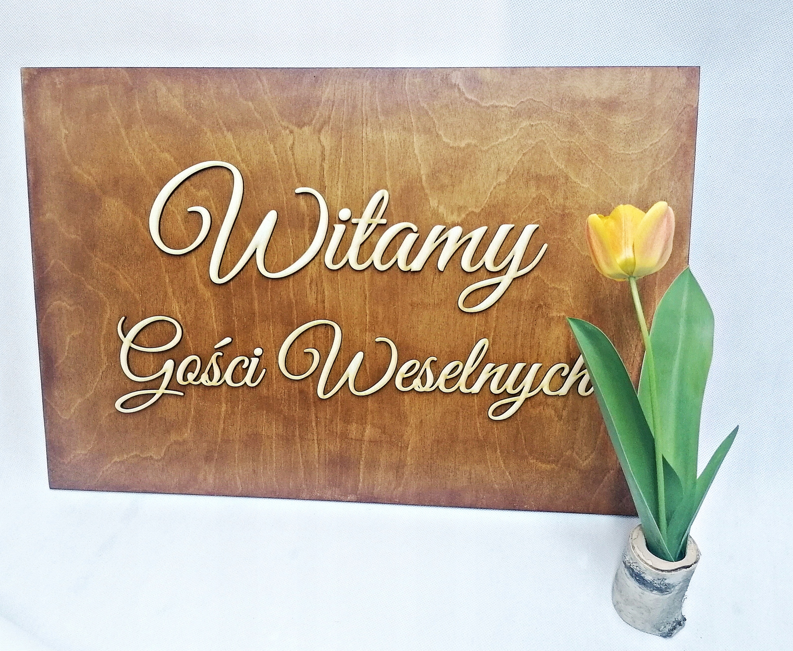 Rustykalna Tablica Powitalna 3D Marka inna