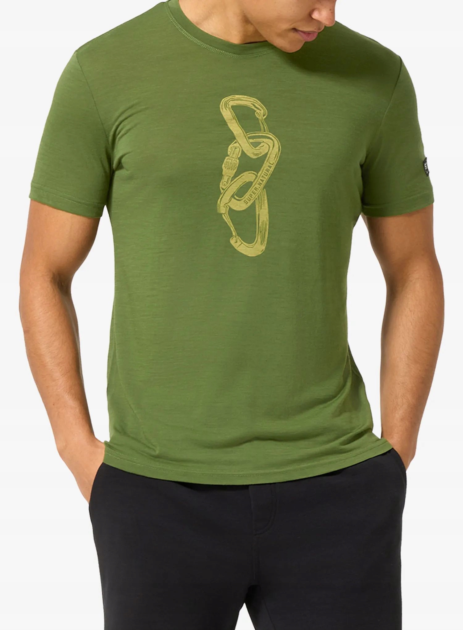Merino tričko Super.natural Carabineri Tee shive/dried tobacco XXL