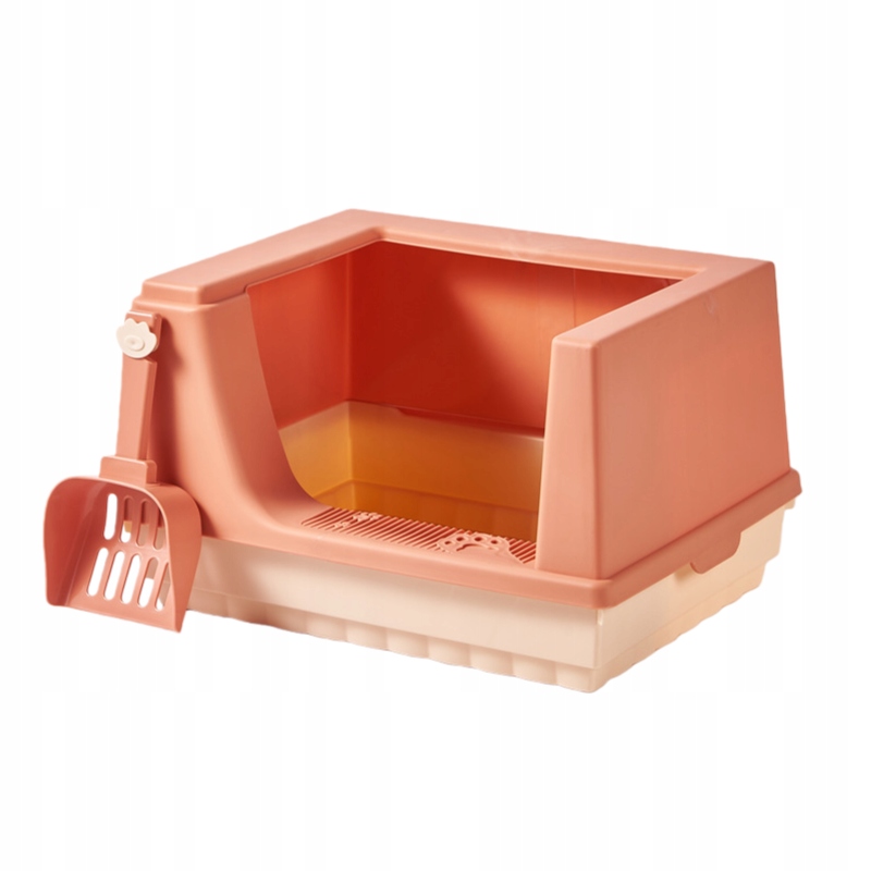 Levně Otevřená toaleta pro kočky s filtrem proti písku, vysoká ochrana, M, růžová