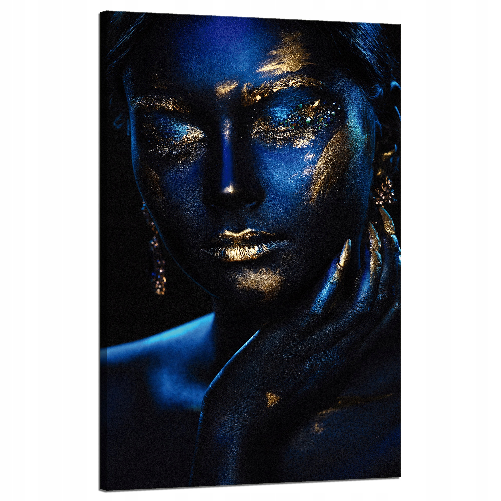 Obraz na plátně Zamyšlená žena Zlaté šperky 50x80 cm