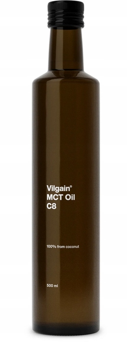 Mct olej z kokosu C8 500 ml 100% Vilgain přírodního původu Srí Lanky