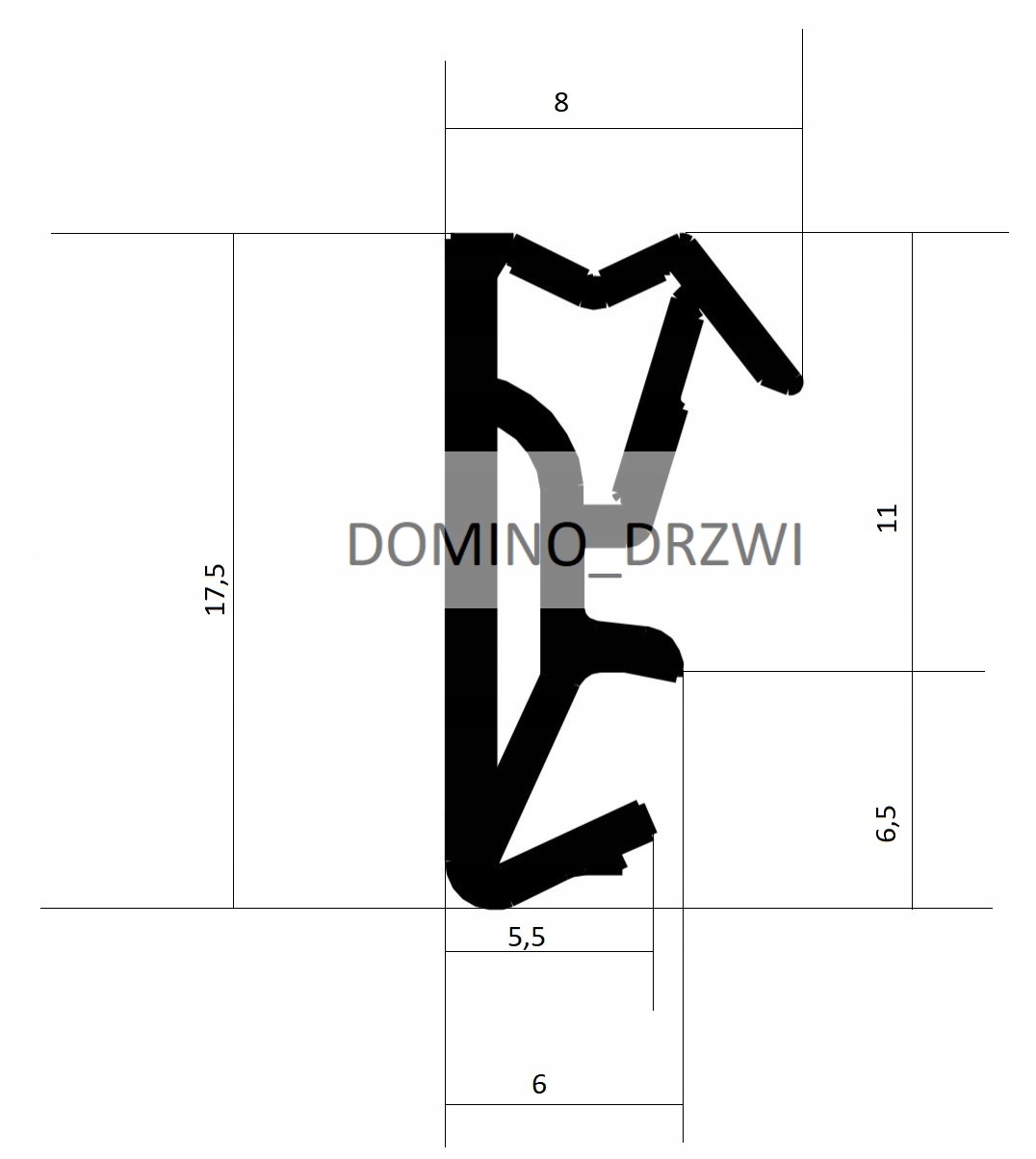 USZCZELKA DO DRZWI ZEWNĘTRZNYCH DREWNIANYCH GRAFITOWA 6 mb Długość 600 cm