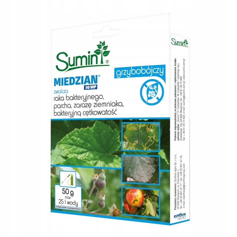 

Miedzian 50WP 50g Sumin Grzybobójczy Zaraza Parch