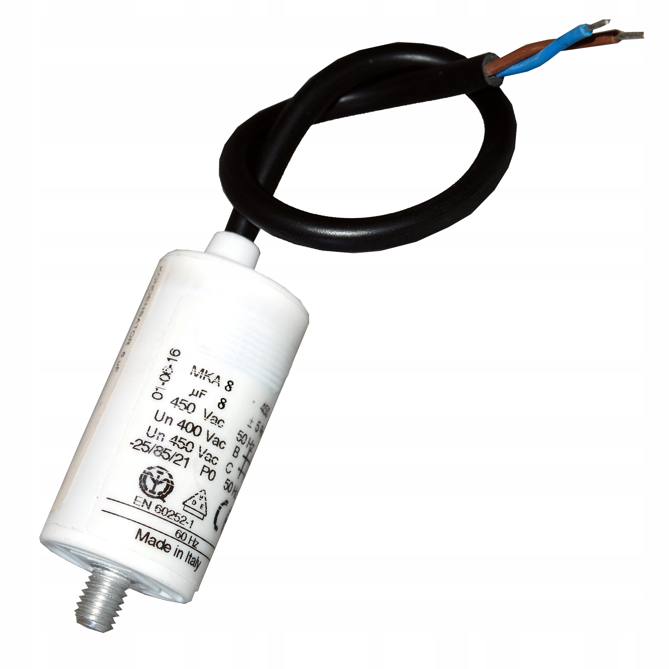 

Kondensator rozruchowy silnika 8uF 450 Vac 50Hz