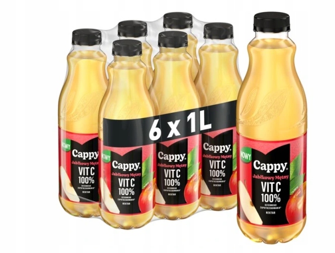 Levně Nektar Cappy Jablko zakalené 1000 ml 6 Ks