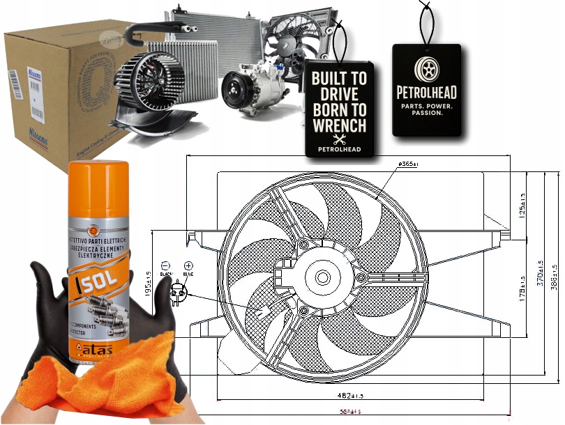 Ventilátor Chladiče (s Pouzdrem) Ford Fiesta V Fus #Petrolhead Pro+ Kit4