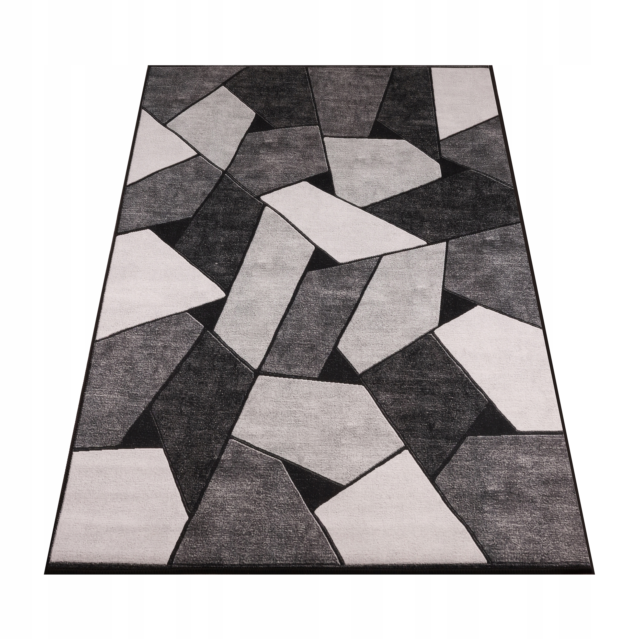 Koberec 120x170 Šedý Černý Do Obývacího Pokoje Moderní Mozaika Bcf