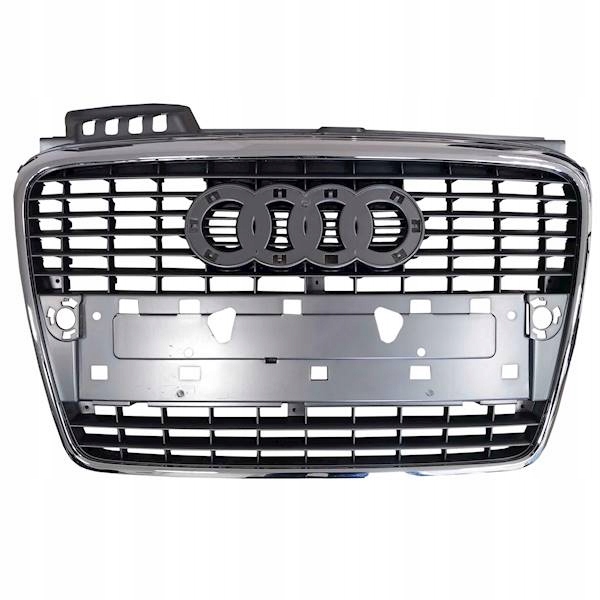 Audi A4 B7 2004-2007 Středová Atrapa Gril Chrom Nový Lesk Stříbrný Rámeček