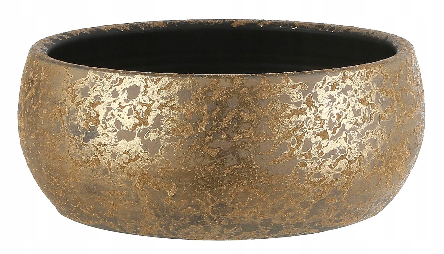 

Złota ceramiczna niska misa doniczka Clemente 37cm