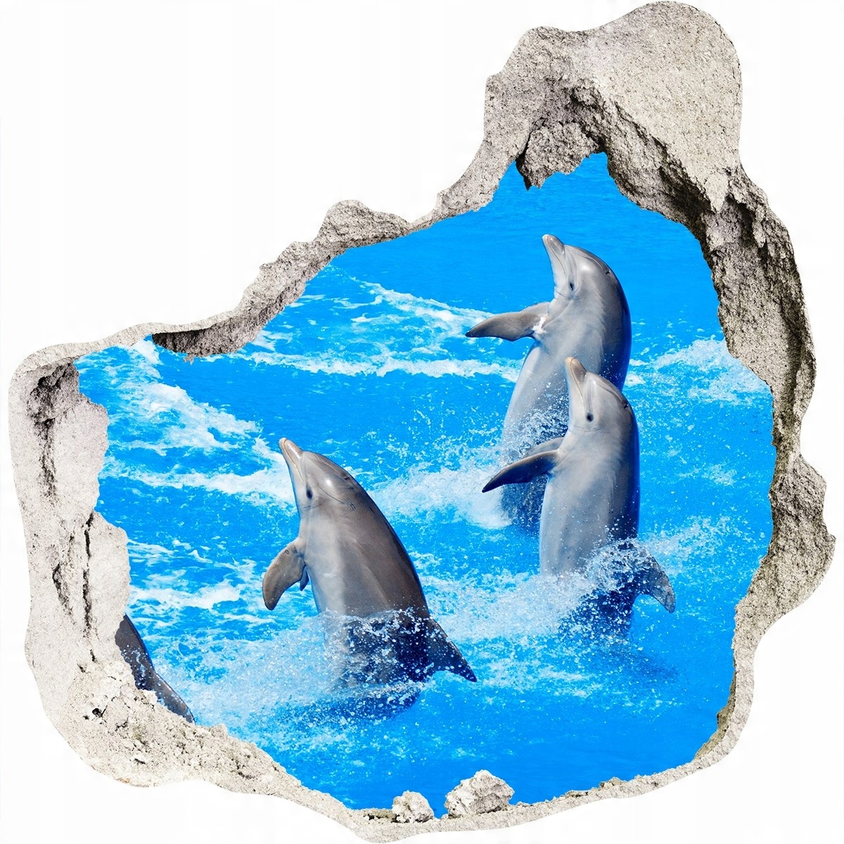 

Dziura 3d fototapeta na ścianę Naklejka Delfiny