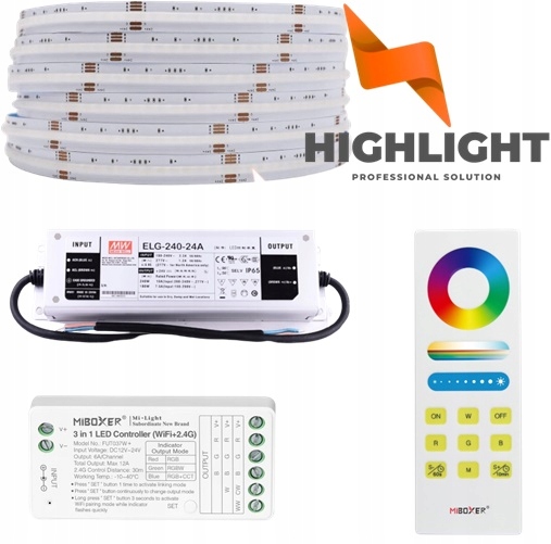 15m Sada Led Cob Rgbw IP65 CRI90 16W 24V Wi-Fi