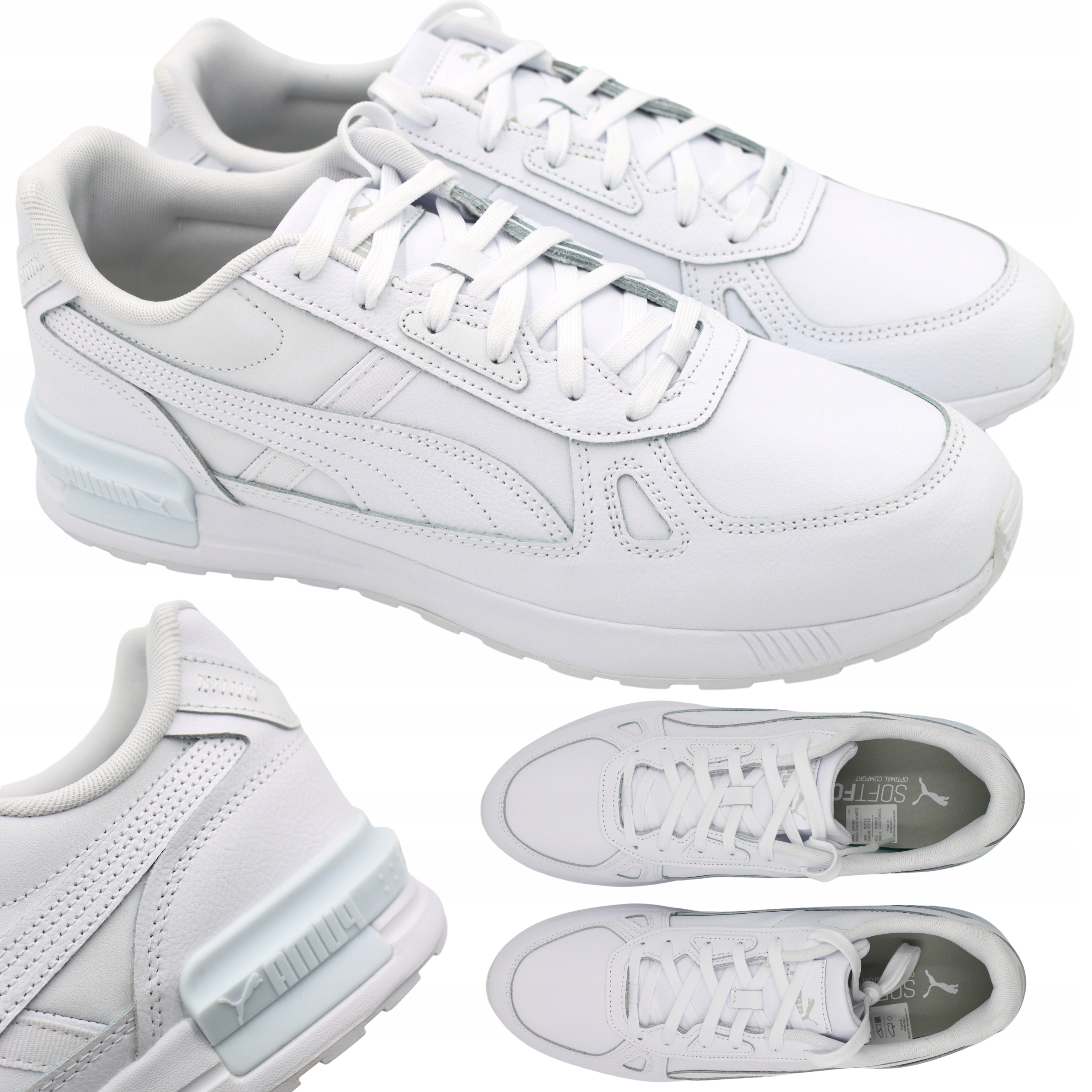 Pánské boty Puma Graviton Bílá kůže pohodlné lehké tenisky vel. 46