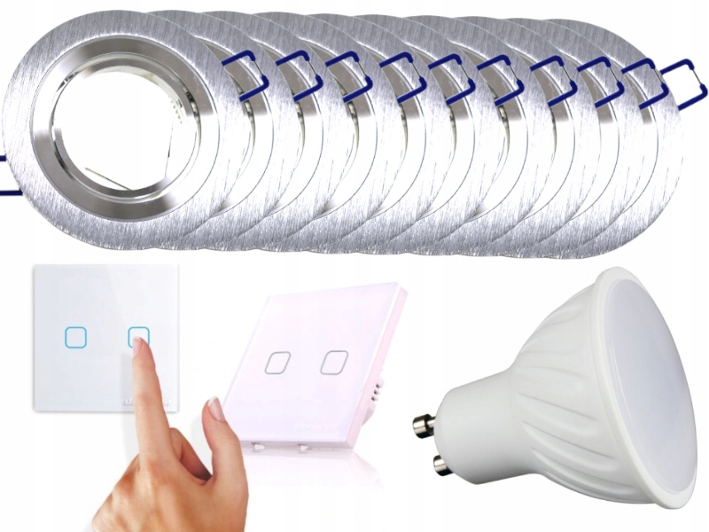 Sada Halogenové Led svítidlo 10x Vypínač Žárovky