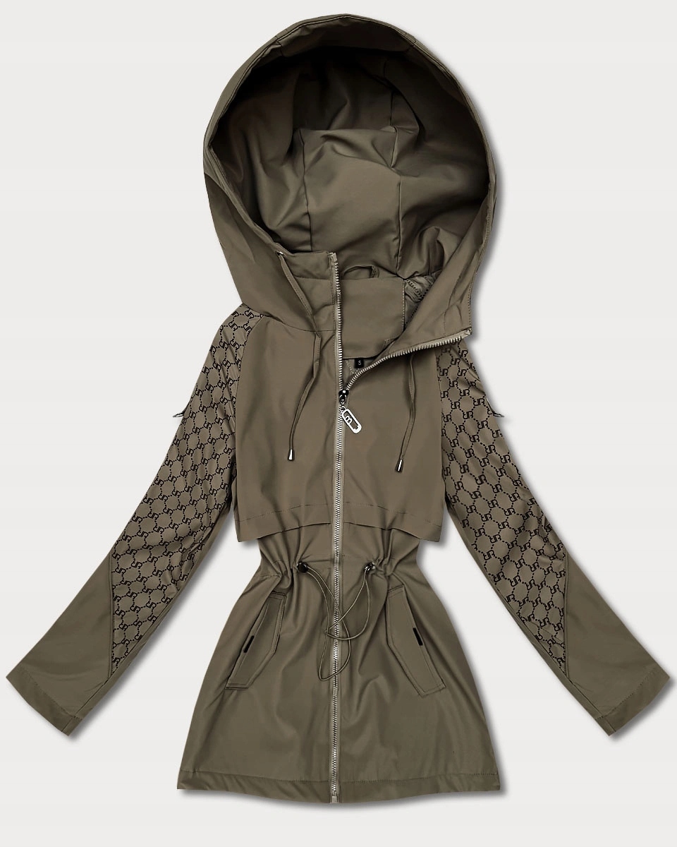 Tenká Bunda Kapuce KK60412 Khaki S (36)