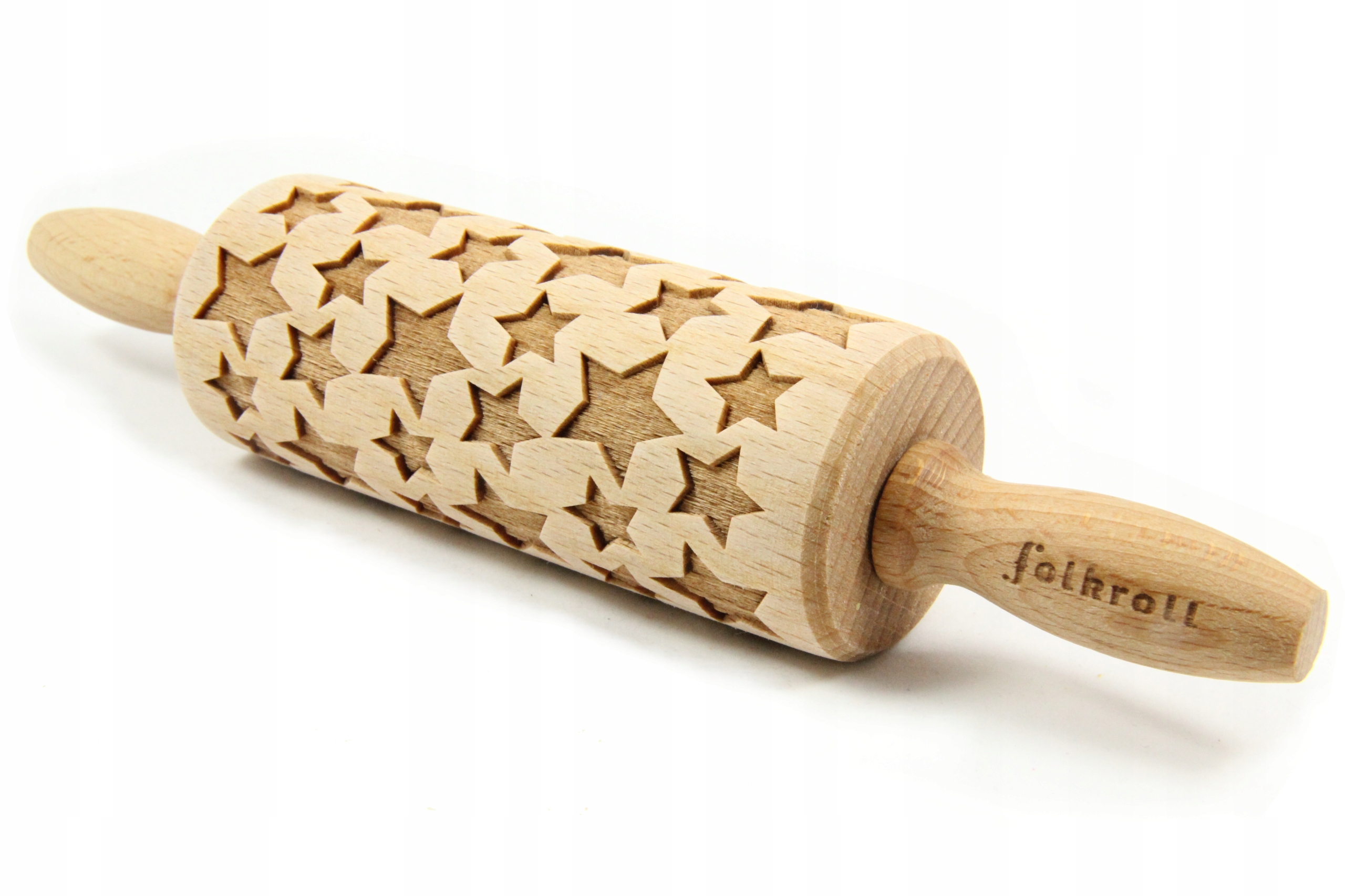 Wałek grawerowany wzór GWIAZDKI, junior Marka Folkroll