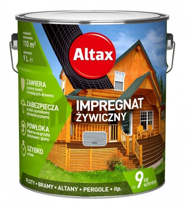 Altax Impregnat Żywiczny 9l Szary