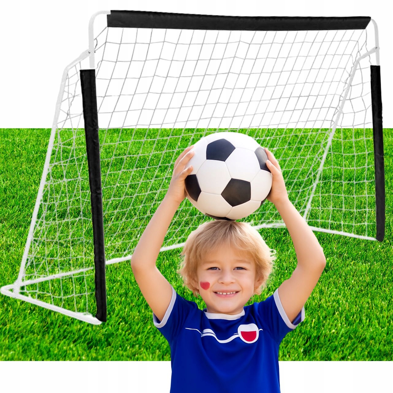 Przenośna Bramka Piłkarska Składana 215x153 cm Ogrodowa Dla Dzieci