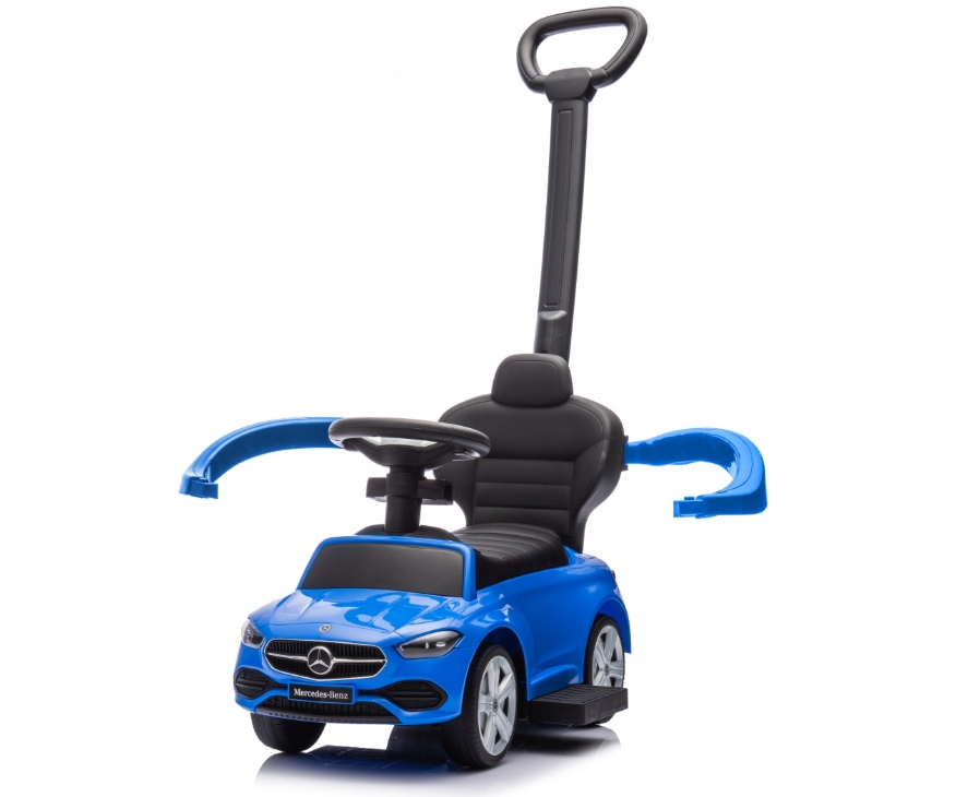 Mercedes C-Class Jeżdźik Dla Dzieci Z rączką Stabilny Barierka Niebieski