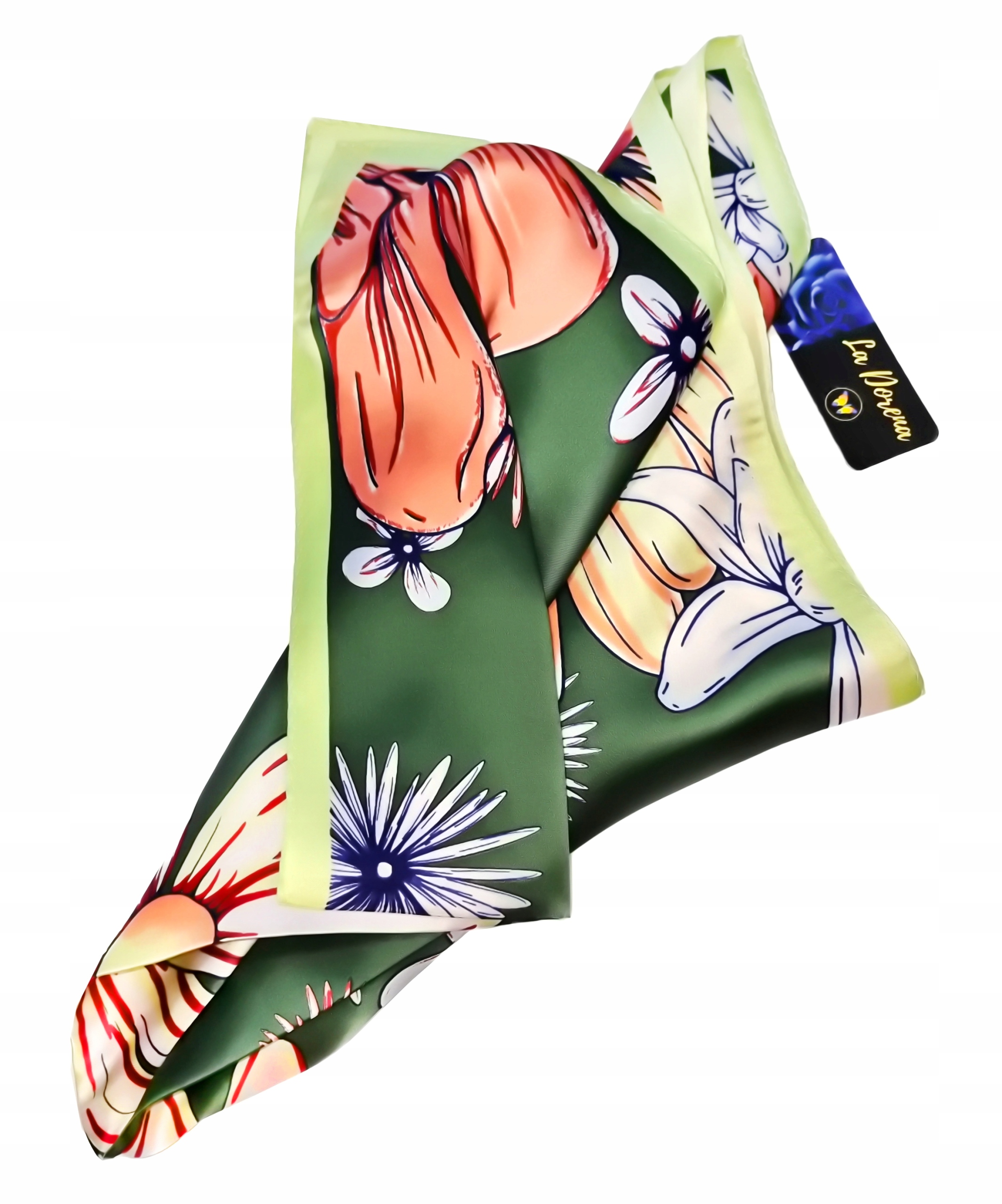 100% JEDWAB MARKOWA APASZKA CHUSTA JAKOŚĆ PREMIUM+ Kolekcja LADORENA