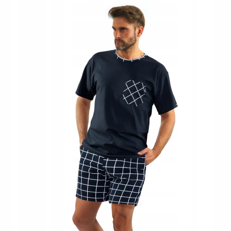 2024/01 Pánské pyžamo s krátkým rukávem, kraťasy Sesto Senso