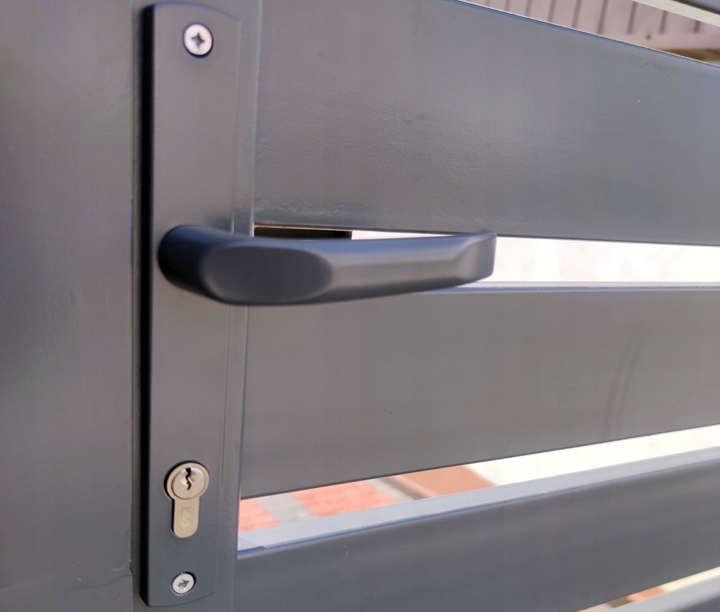 KLAMKA DO DRZWI FURTKI BRAMY ANTRACYT GRAFIT 90MM Marka Stalowo