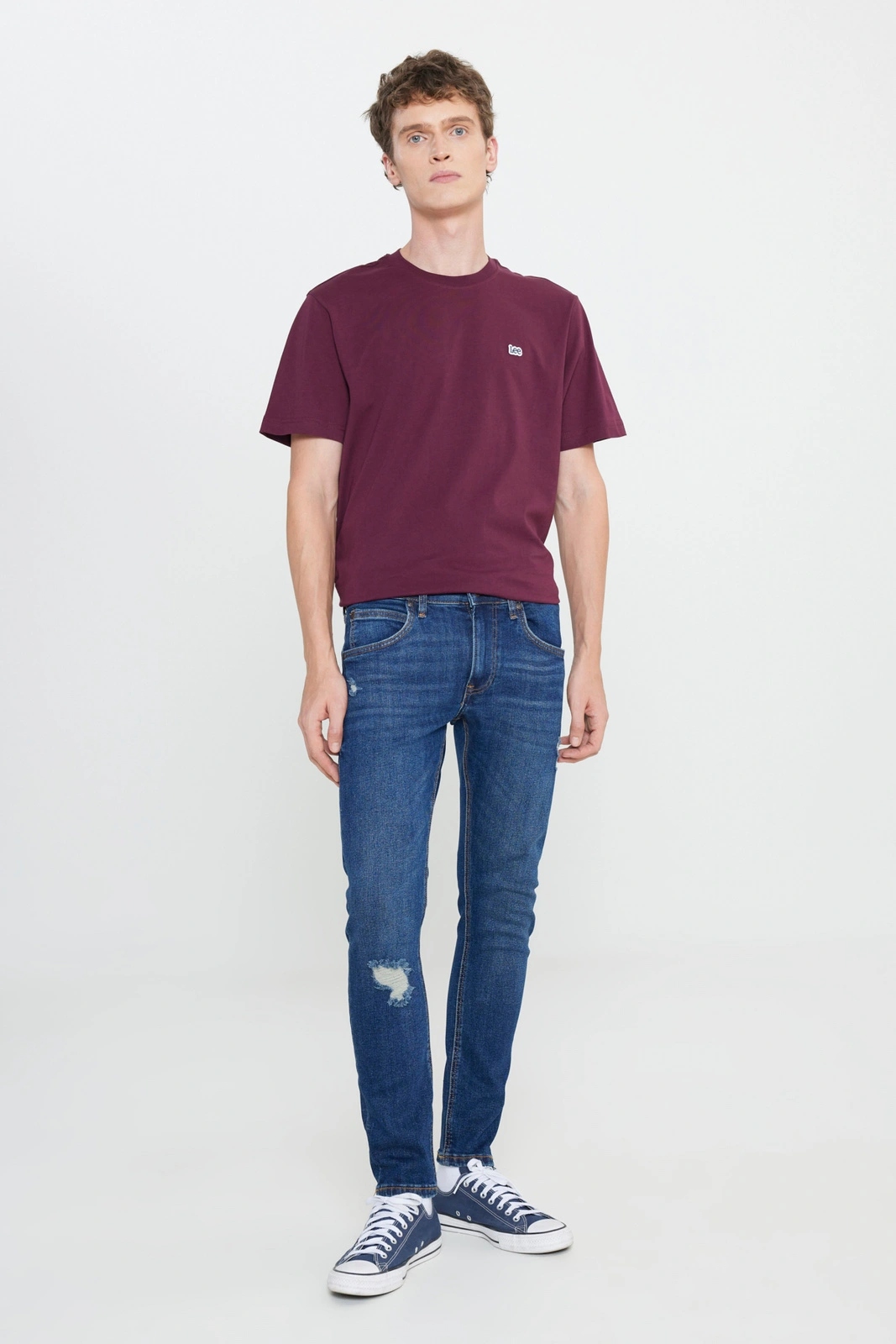 Pánské zúžené džínové kalhoty Lee Luke MID Blue 112388519 31/30