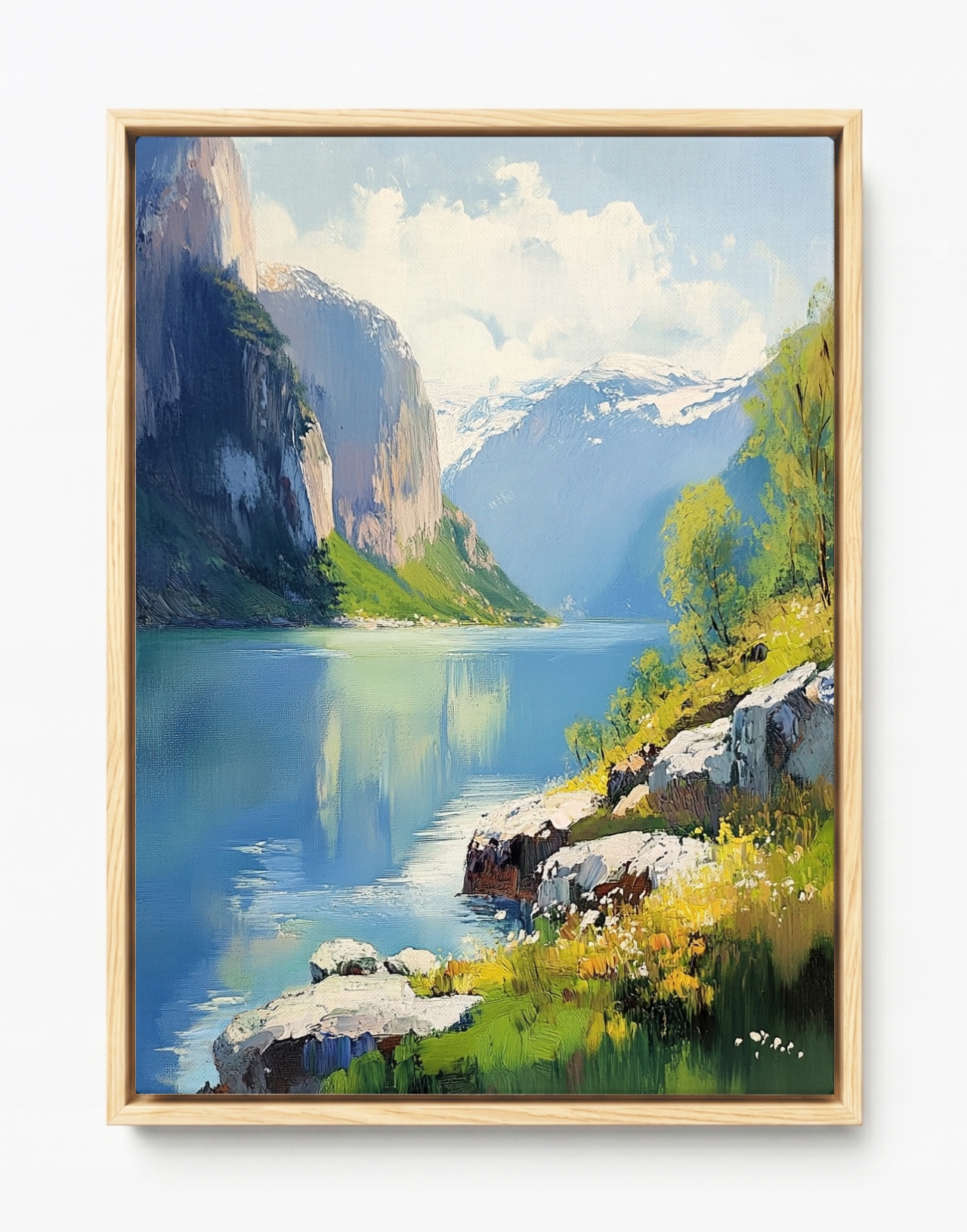 Obraz Rama American Box Škandinávia Nórsko Fiord Hory Jazero 60x80