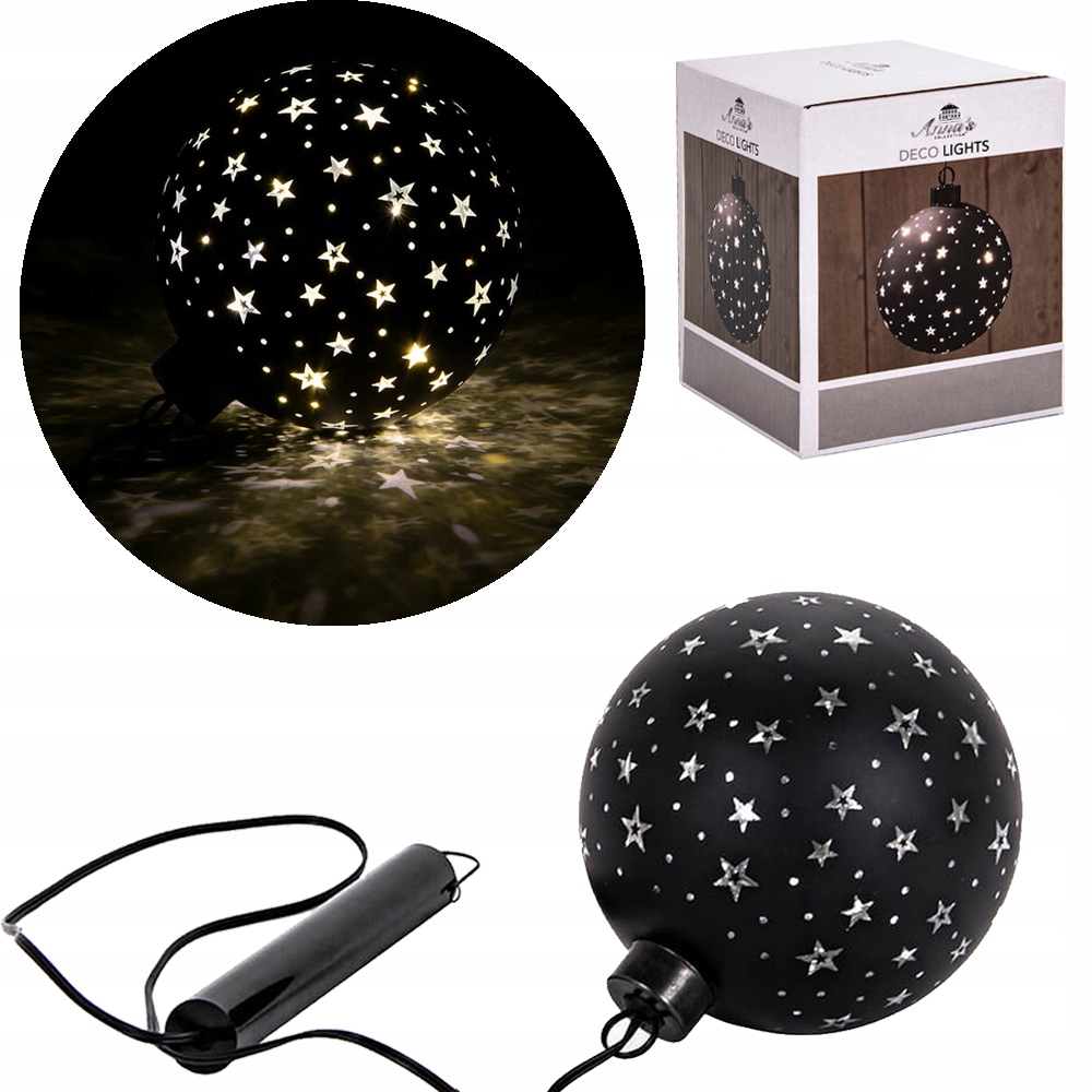 

Szklana bombka choinkowa 10 cm z diodami Led