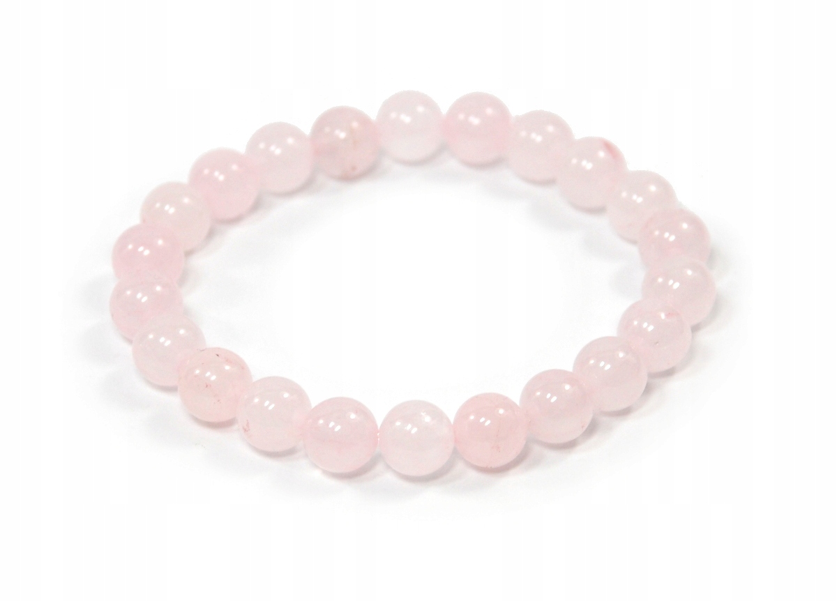 

Bransoletka Kwarc Różowy kulki 8mm gumka