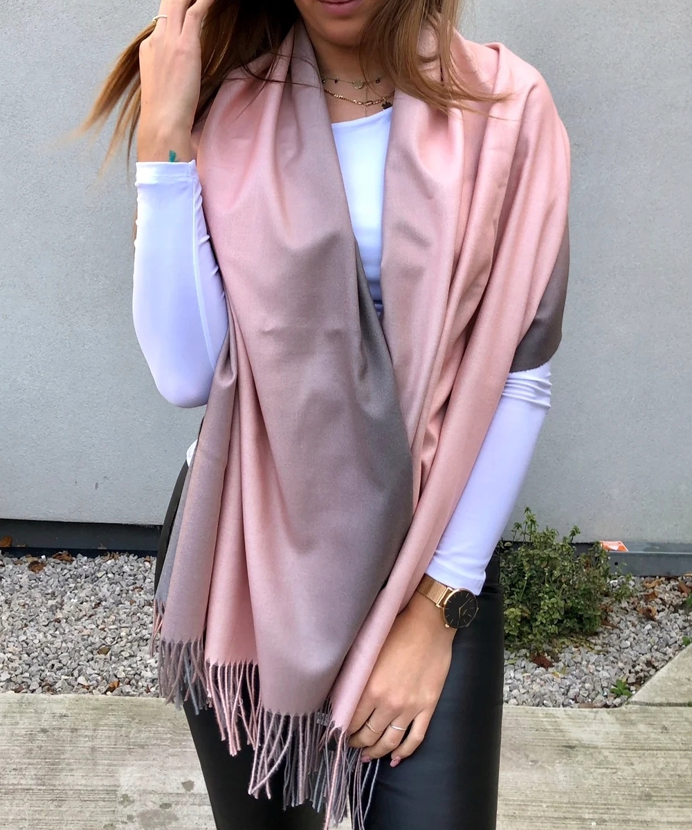 DŁUGI SZAL CIENIOWANY z FRĘDZLAMI chusta - KOLORY Kolor wielokolorowy