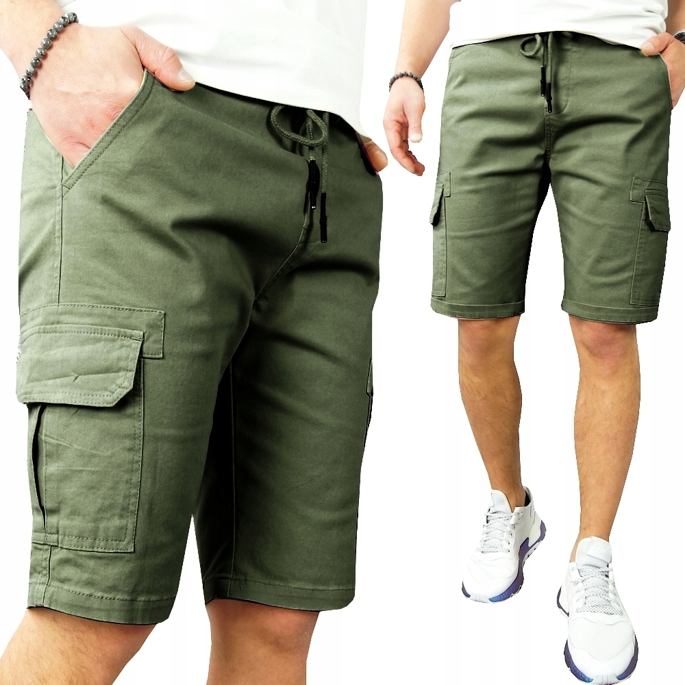 

Krótkie Spodenki Khaki Bojówki Gumka Kieszen, 3XL