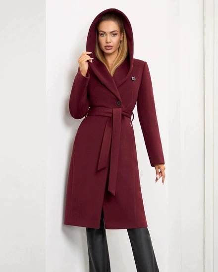 Zartex kabát podzim zima alpaka dámský klasický Zoe Víno AW26 vel.36