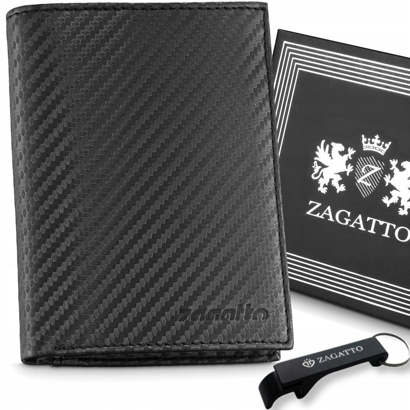 

Zagatto Portfel męski skórzany skóra carbon Rfid