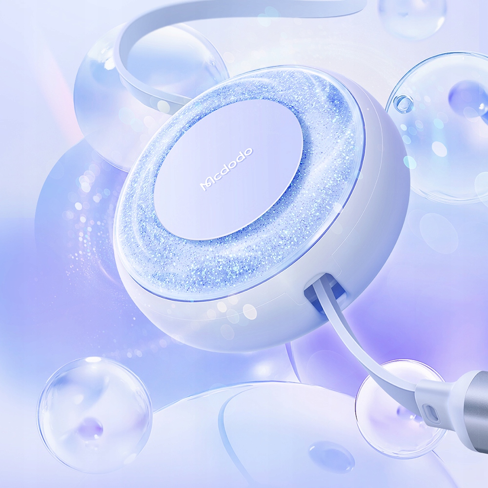 MCDODO KABEL USB 3W1 ZWIJANY USB-C LIGHTNING MICRO USB ŚWIECĄCY NIEBIESKI Długość przewodu 1.2 m