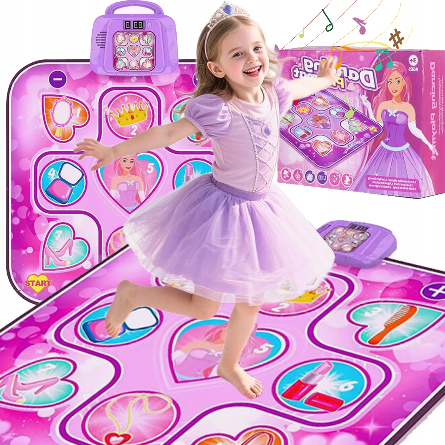 Mata Muzyką Do Tańca Dla Dzieci 6 Trybów Gry Mata Do Tańca Księżniczki Pink