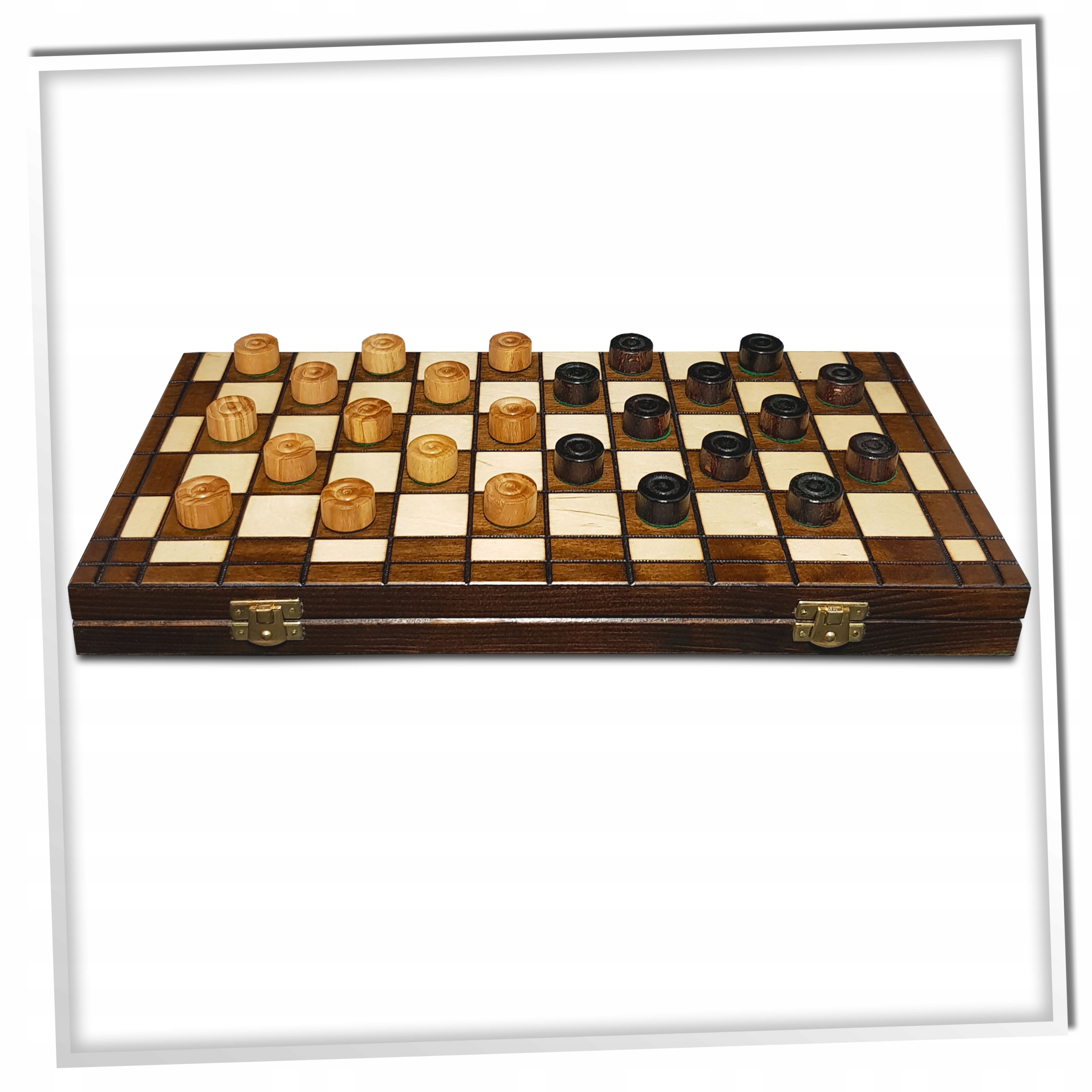 WARCABY DREWNIANE KLASYCZNE 100 - POLOWE DUŻE 40 x 40 CM PRODUCENT Wersja językowa gry niezależna językowo