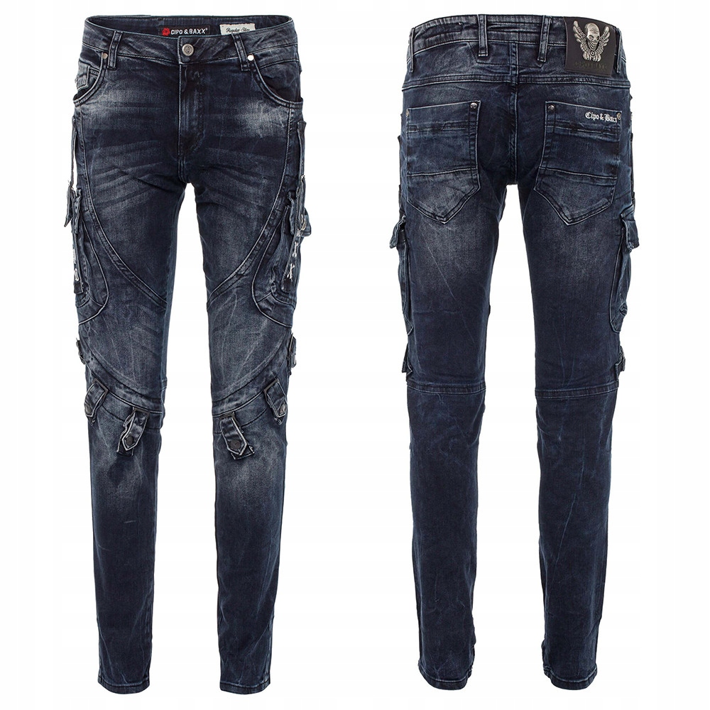Cipo & Baxx kalhoty pánské CD440 L:34 slim fit 38 jeans