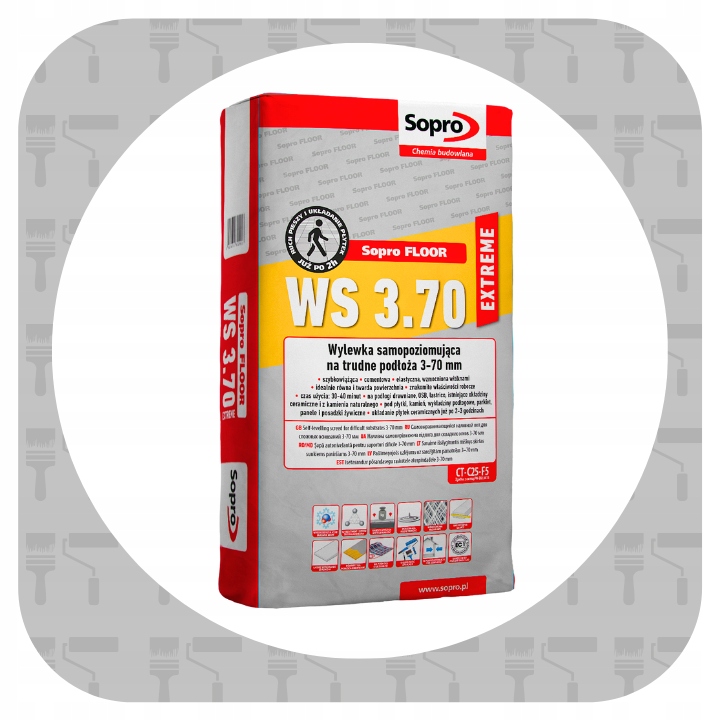Wylewka Samopoziomująca Szybkoschnąca do Posadzek SOPRO WS 3.70 25kg Marka Sopro