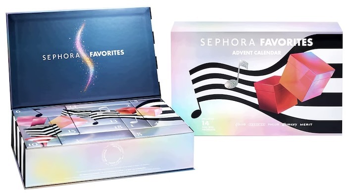 Адвент-календарь Sephora Favorites 2026, 24 средства для лица, макияжа, волос и тела