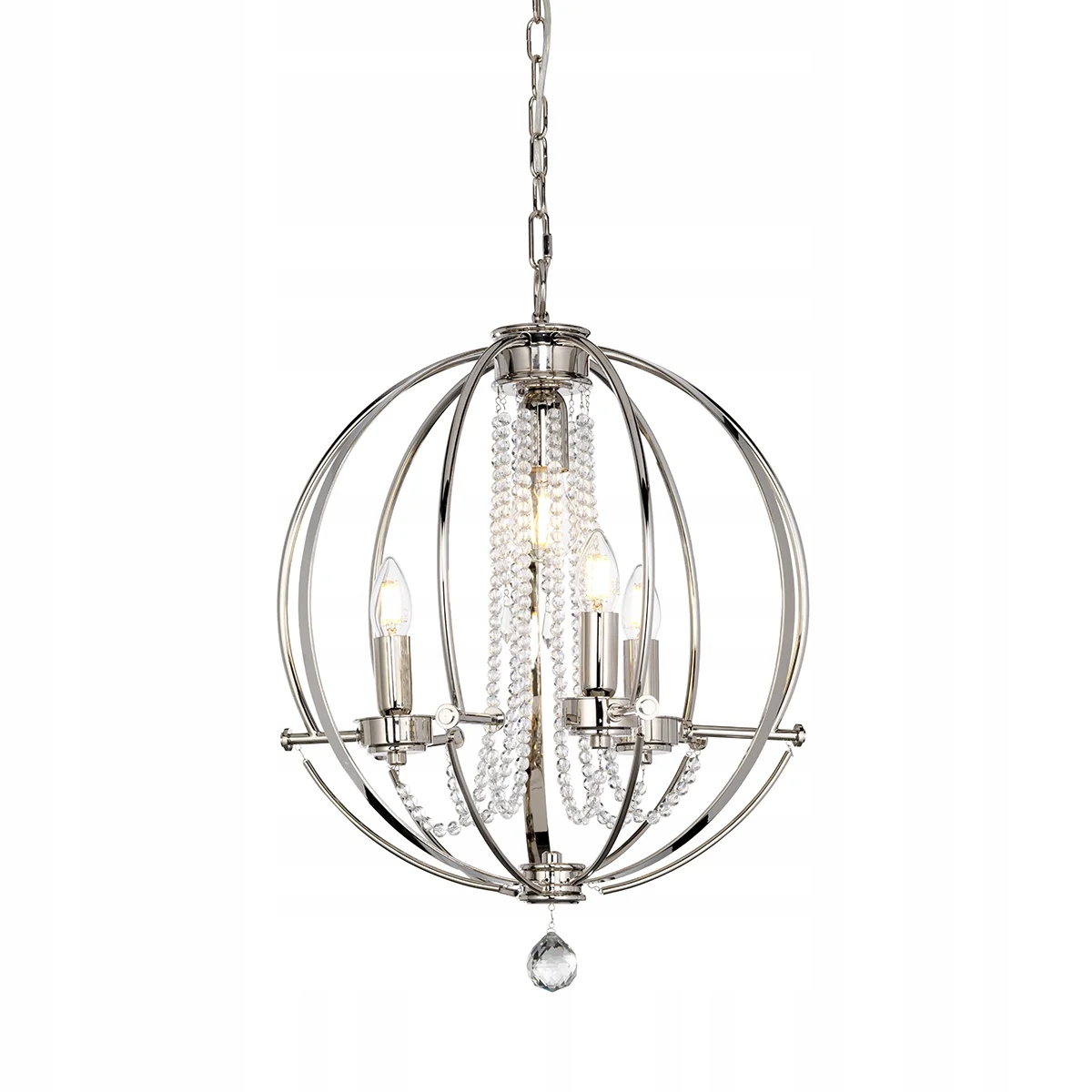 Závesná lampa Elstead Cassie glamour guľa 3xE14 60W chróm 46 cm