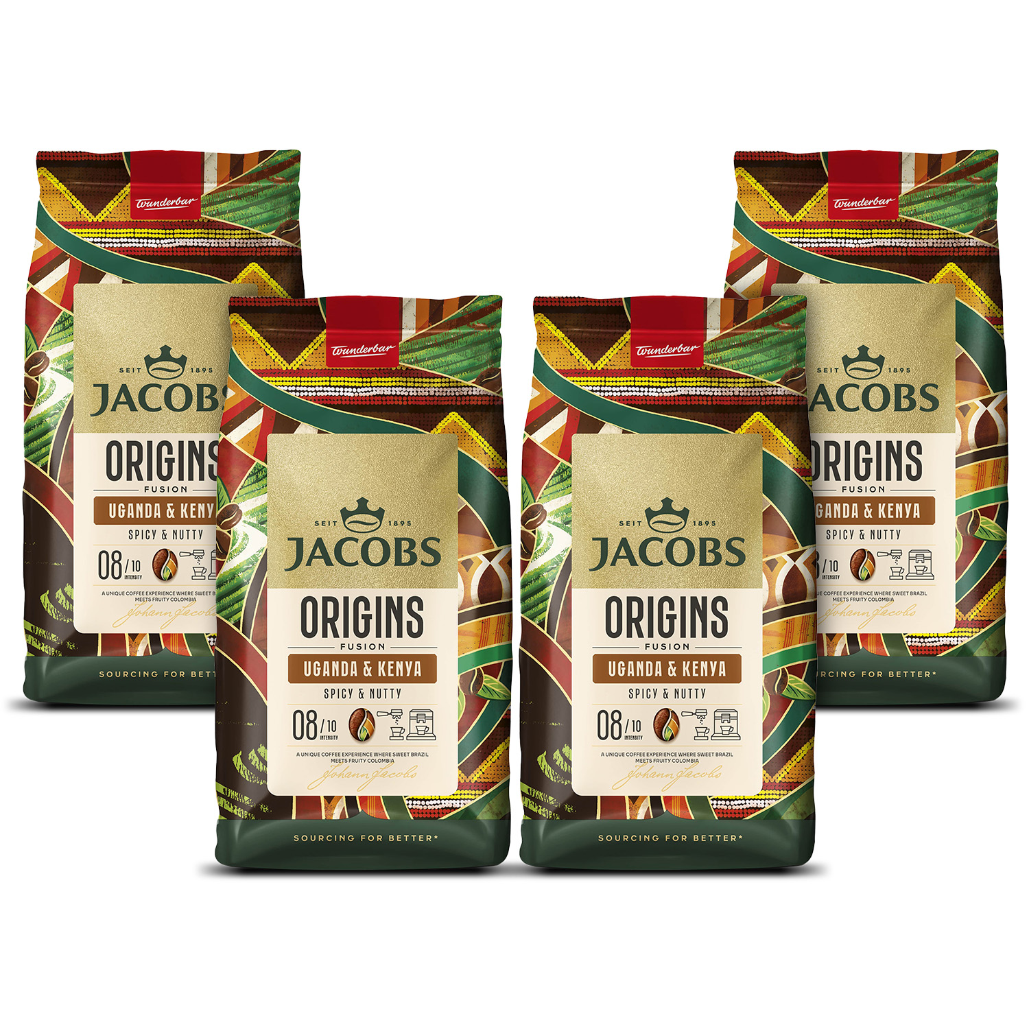 Kawa ziarnista Jacobs Origins Fusion Uganda & Kenya 4x 1kg