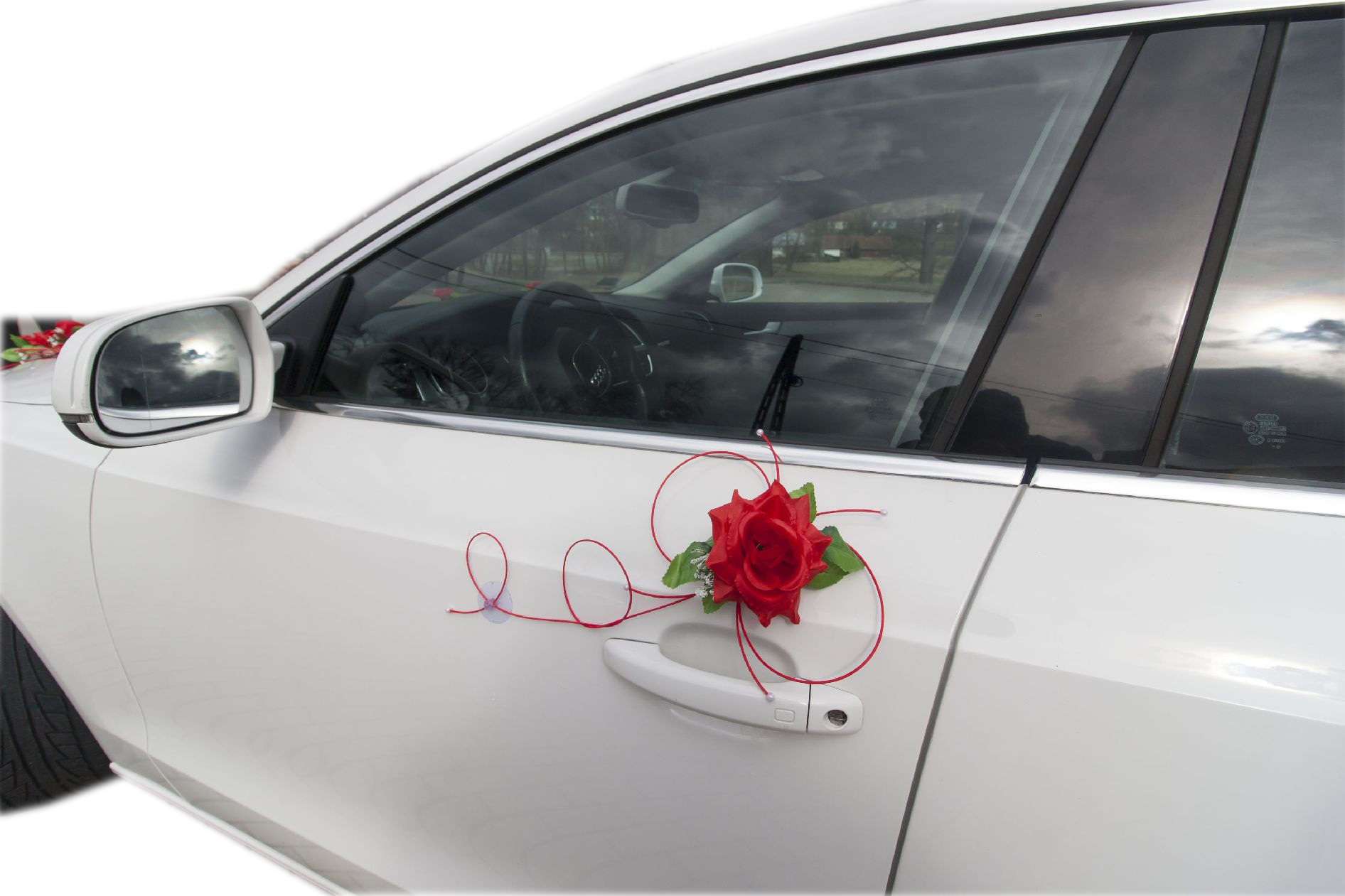 TWOJA CZERWONA ozdoba na samochód ślubny 172 Kolor dominujący pomarańcze i czerwienie